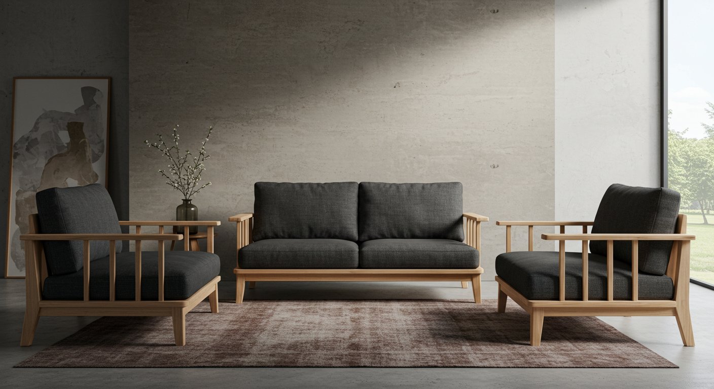 Диван из массива для гостиной