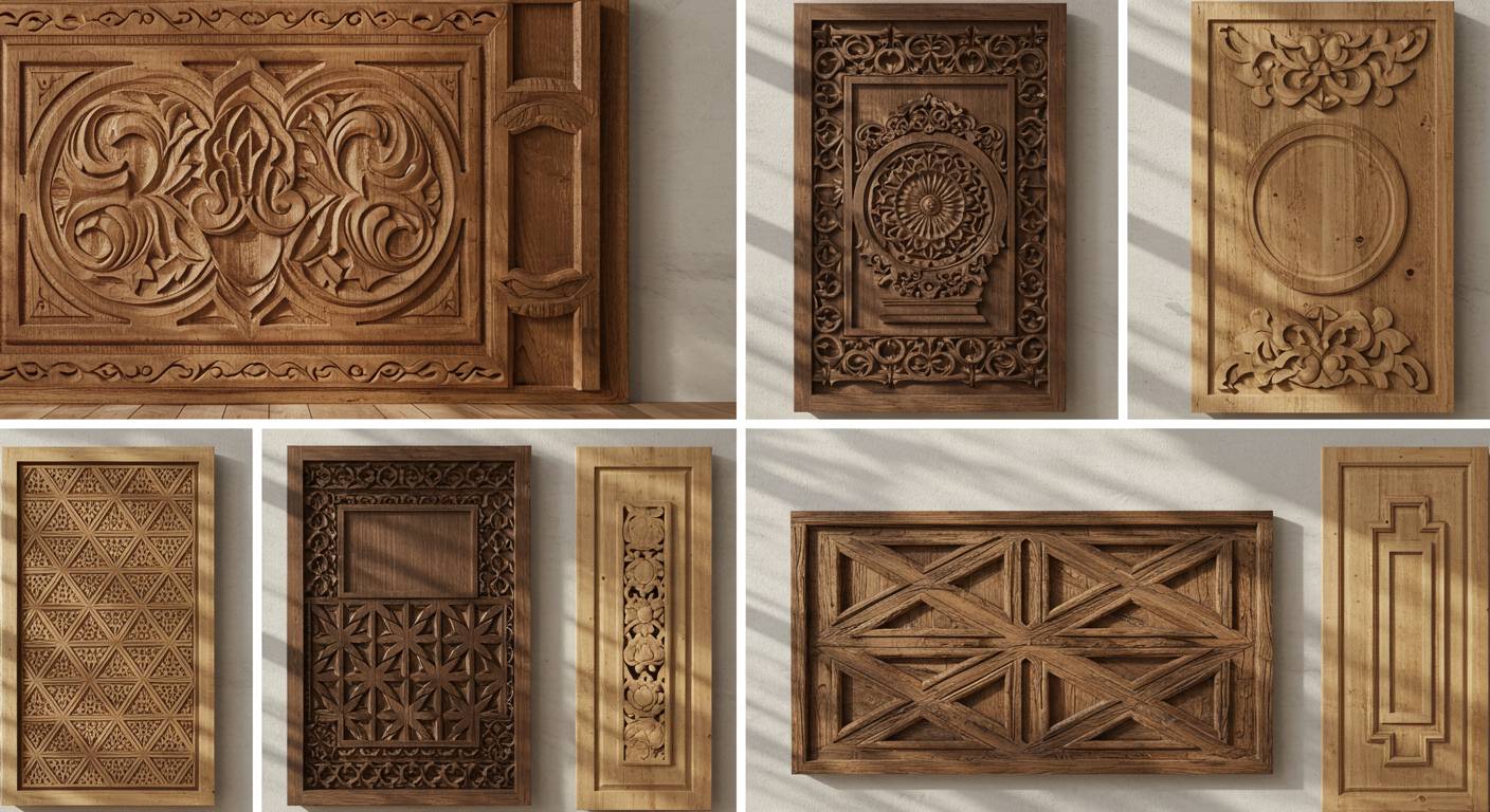 Декоративные элементы из дерева для стеновых панелей