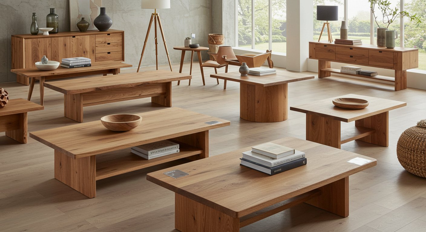 Журнальный стол из массива для гостиной