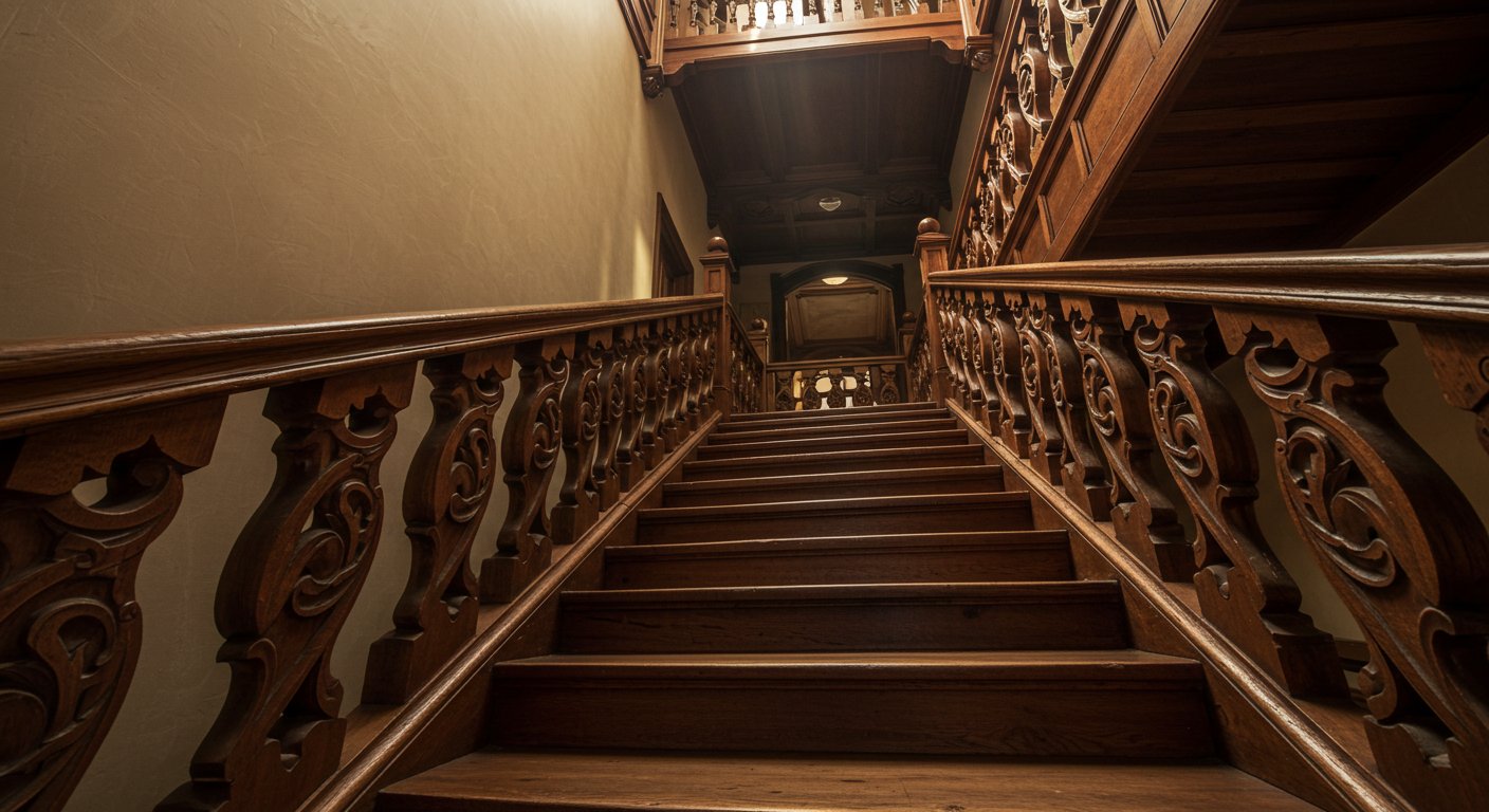 Резная деревянная лестница