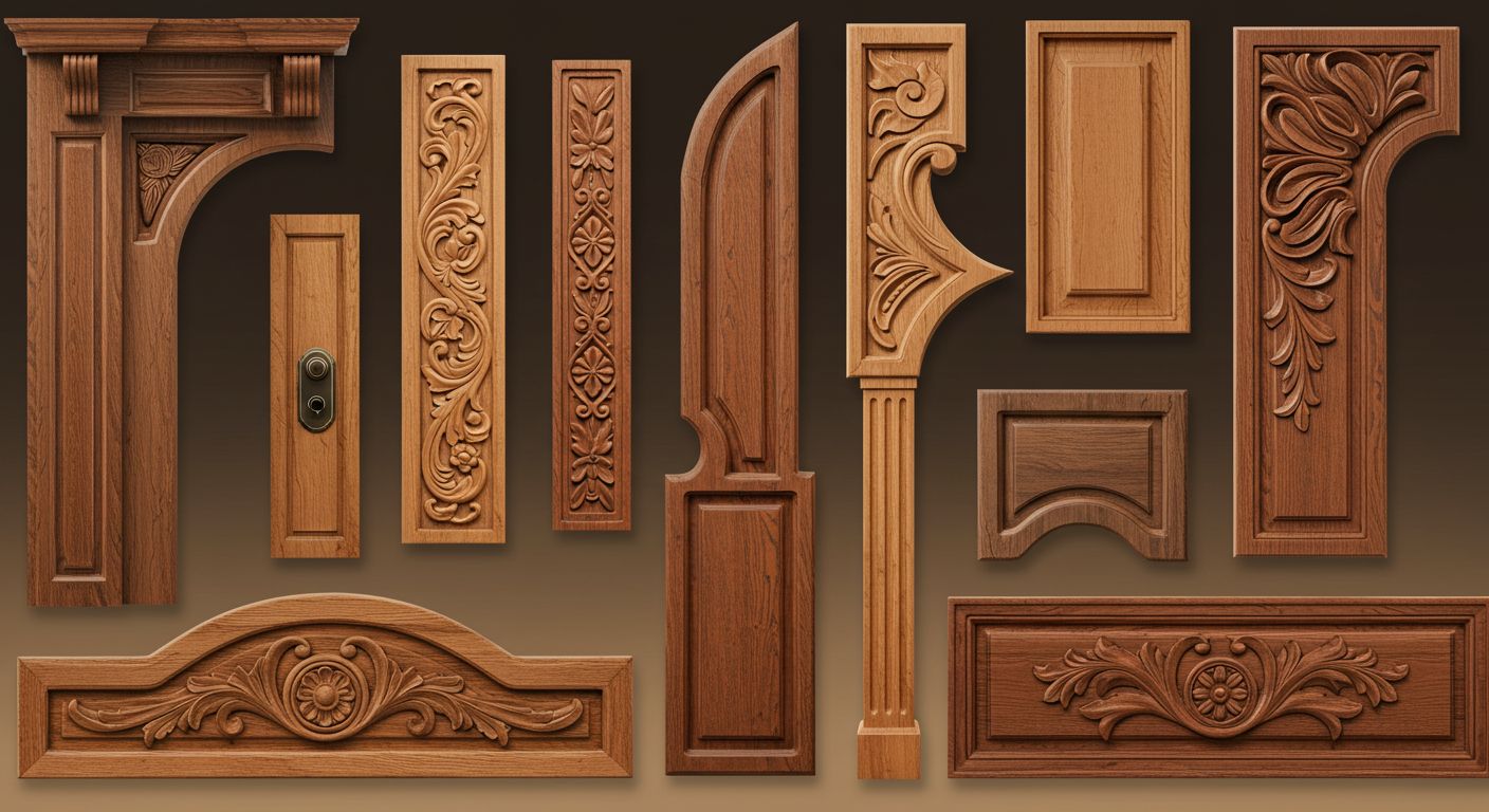 Декоративные элементы из дерева для дверных порталов