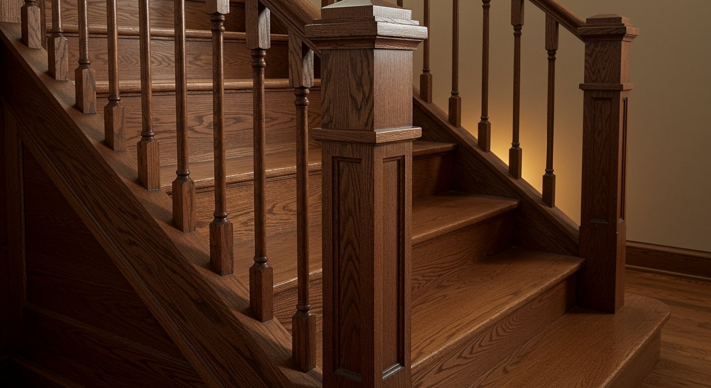 Лестница из твердых пород дерева