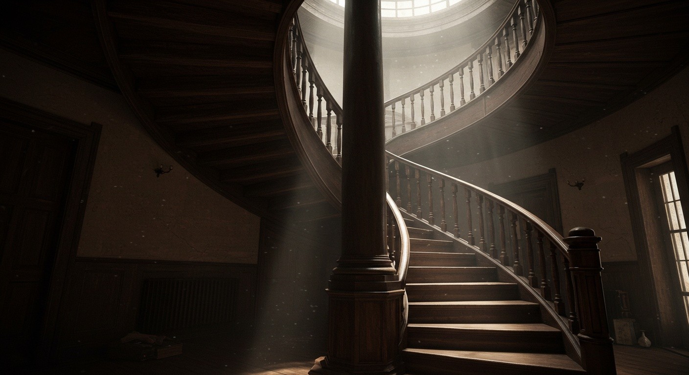 Винтовая лестница с массивной центральной опорой