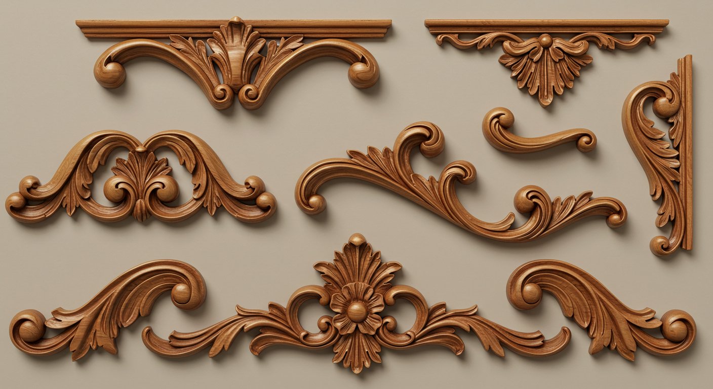 Декоративные элементы из дерева для стульев