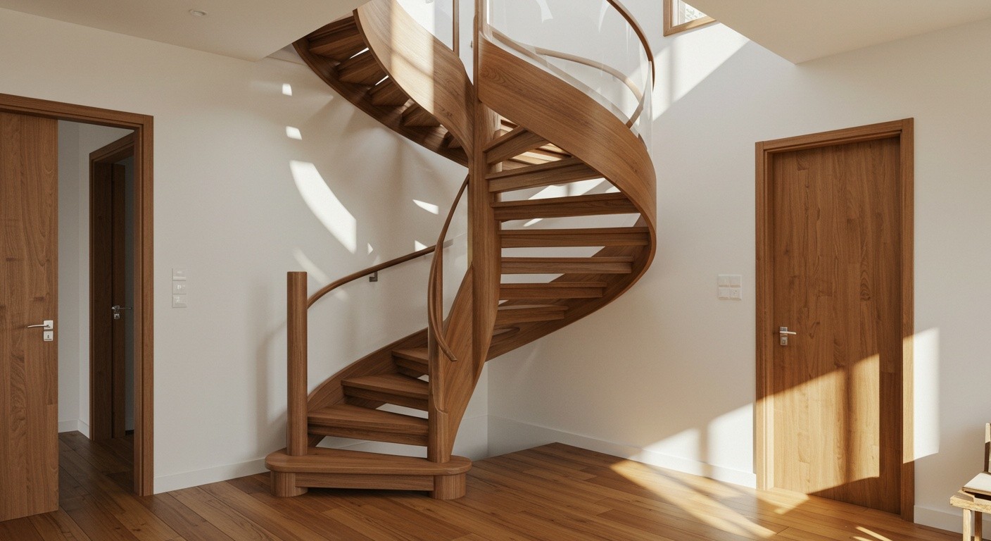Винтовая деревянная лестница