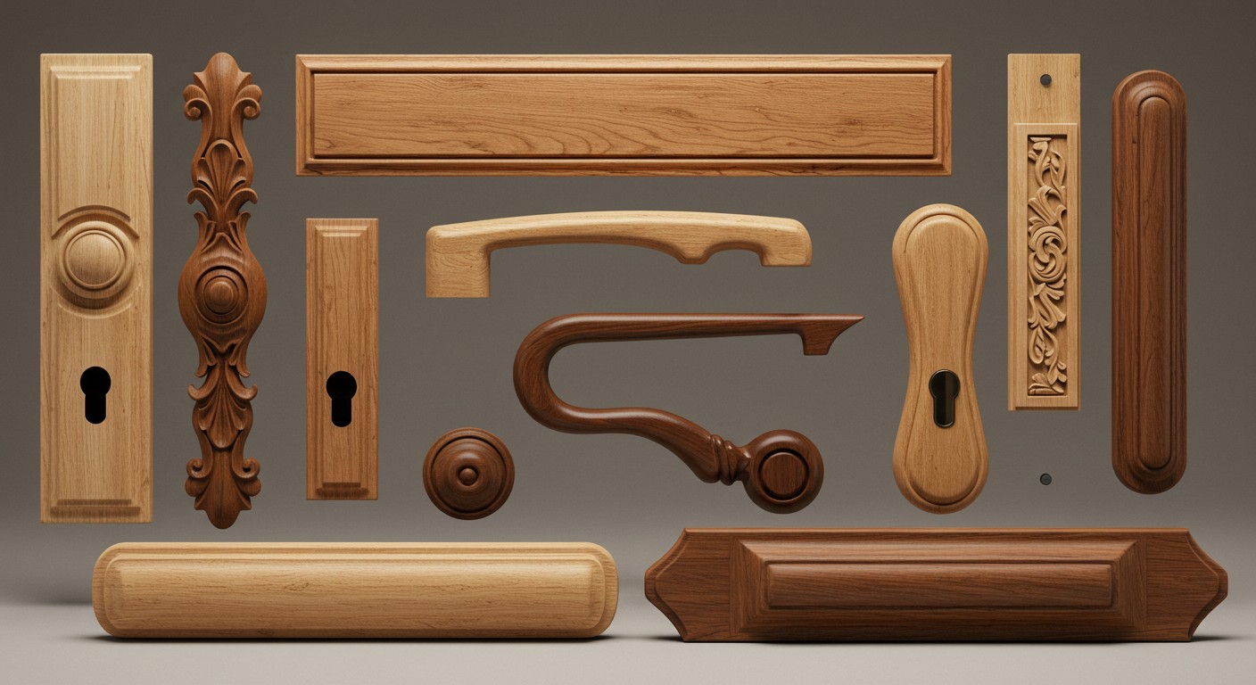 Декоративные элементы из дерева для дверных ручек