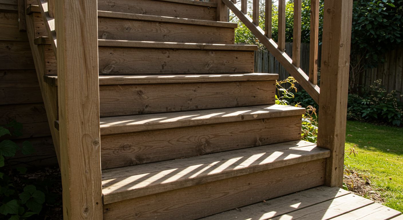 Прочная деревянная лестница