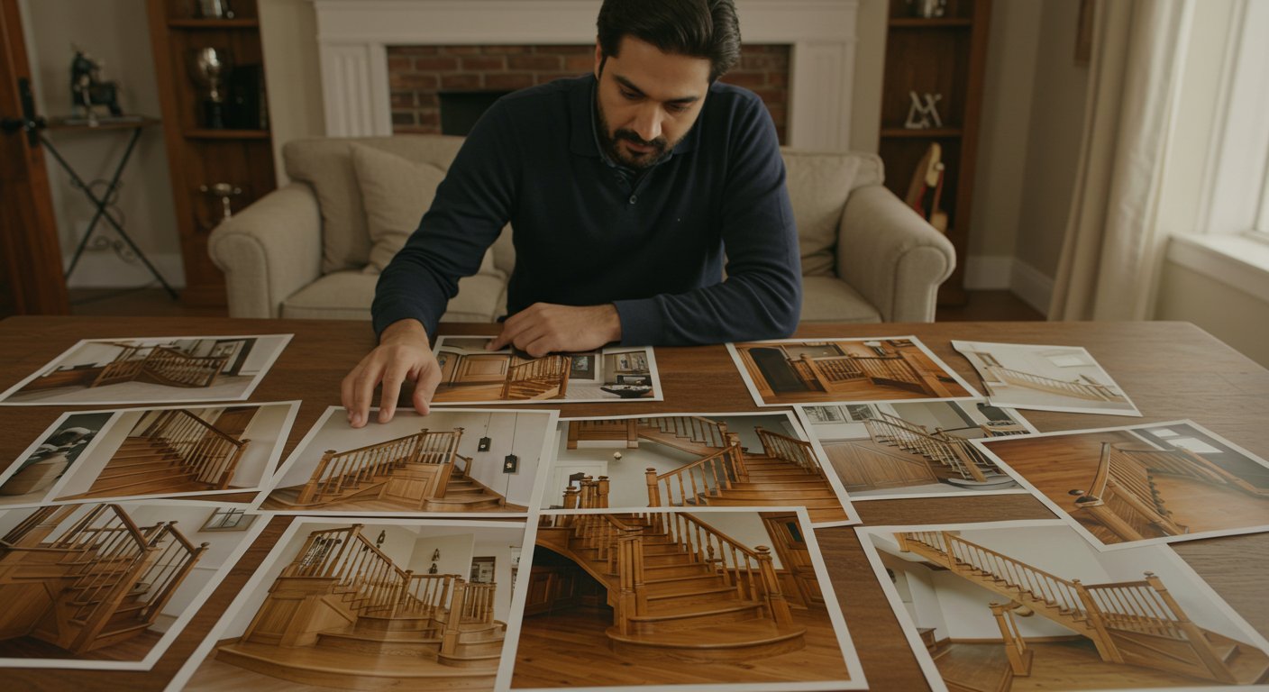 Деревянная лестница с элегантным дизайном