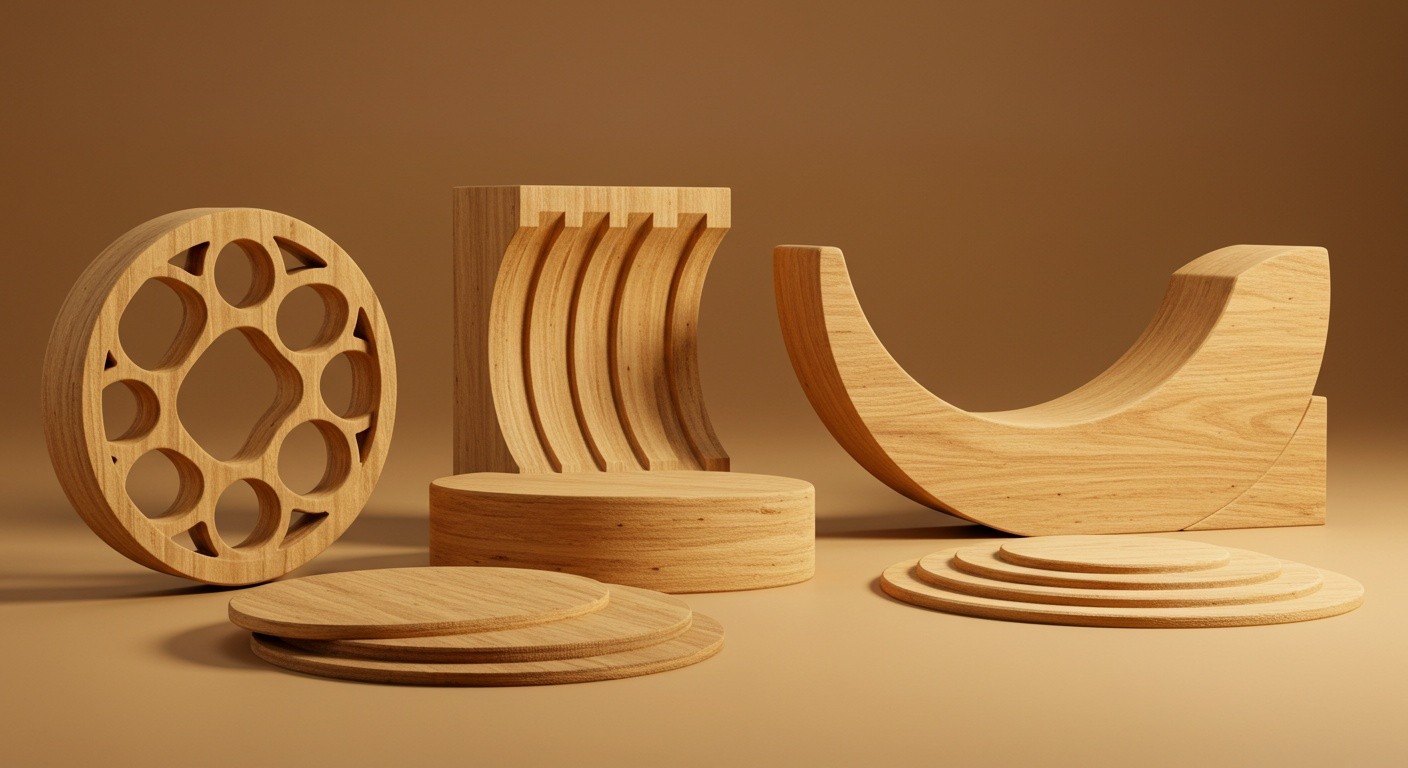 Декоративные элементы из дерева из MDF гладкой
