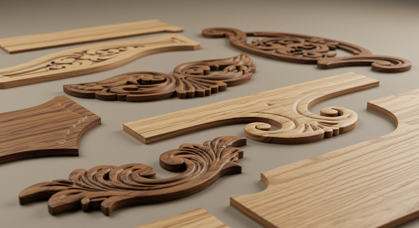 Декоративные элементы из дерева из MDF с текстурой под дерево