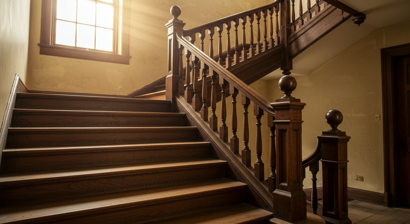 Реставрация старинной деревянной лестницы