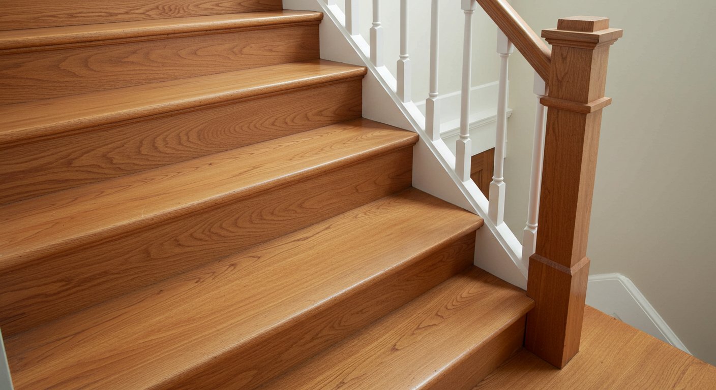 Деревянная лестница из твердых пород