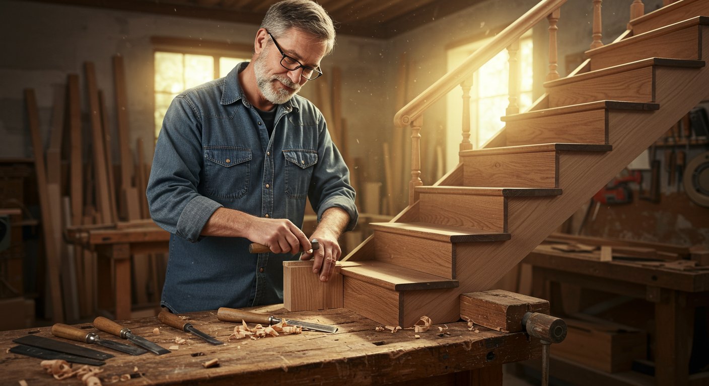 Ручная деревянная лестница