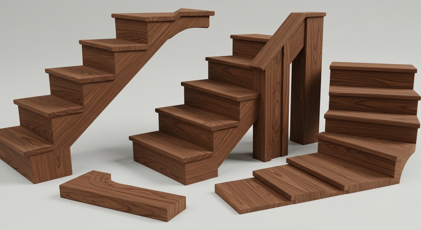 Деревянная лестница для коттеджа