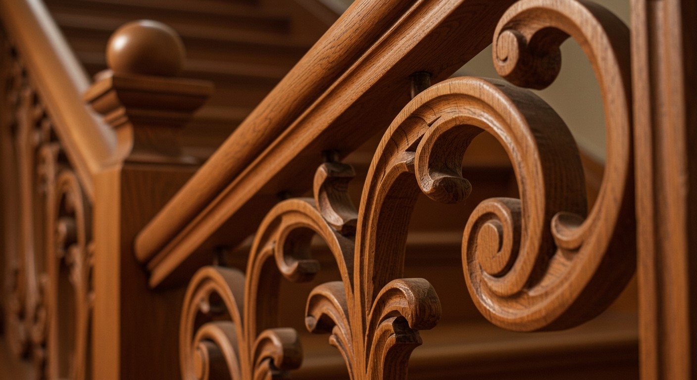 Фигурные элементы деревянной лестницы