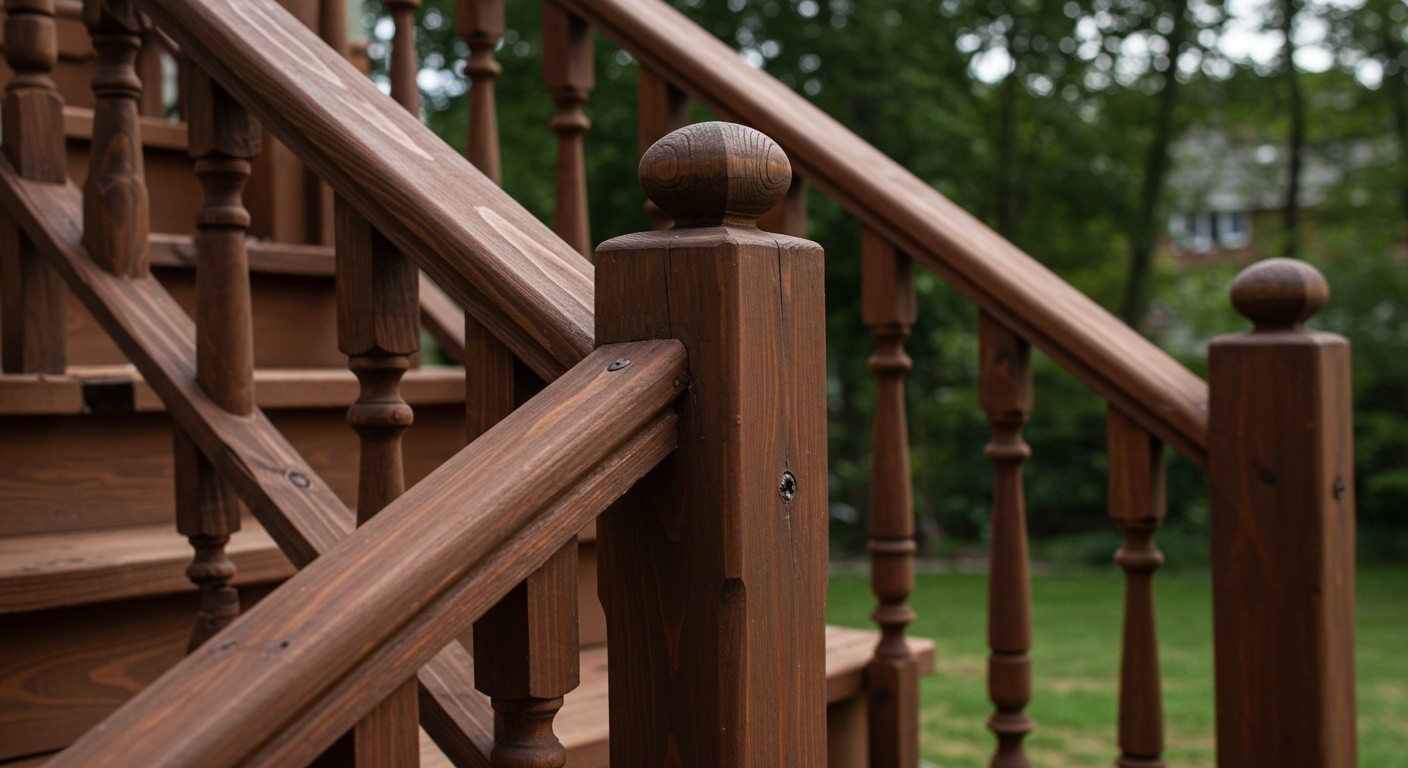 Деревянные ограждения лестницы