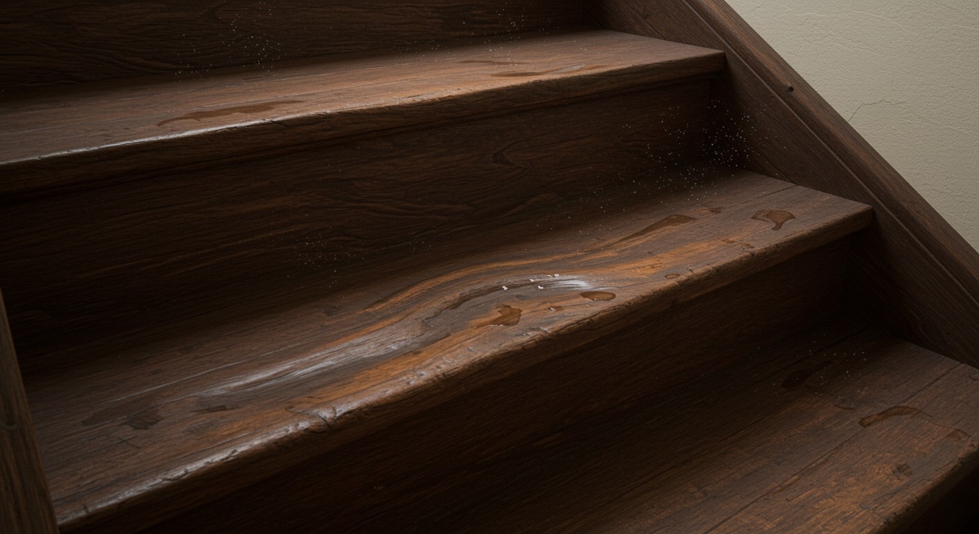 Деревянная лестница в интерьере