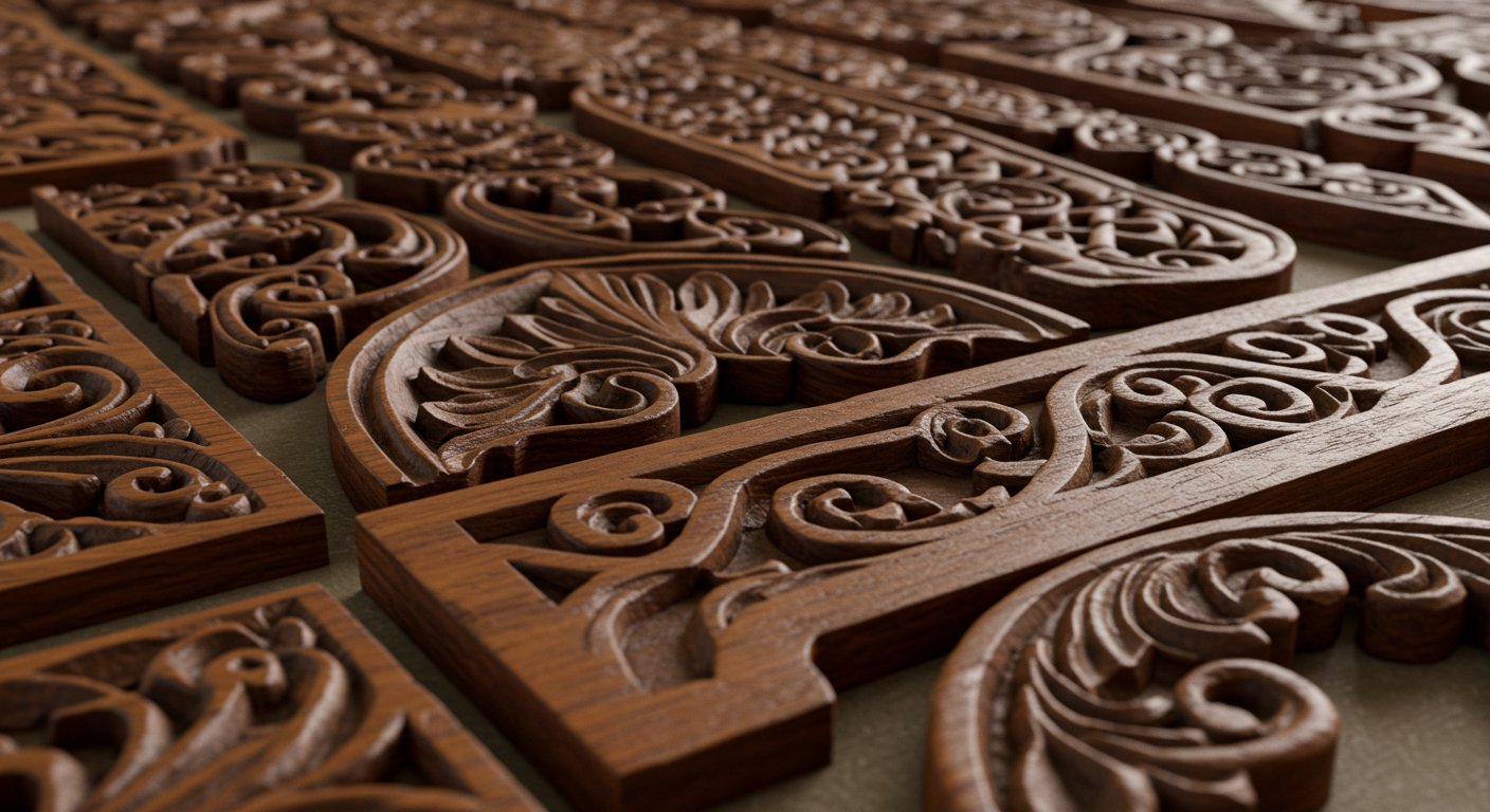 Декоративные элементы из дерева резные для дверей