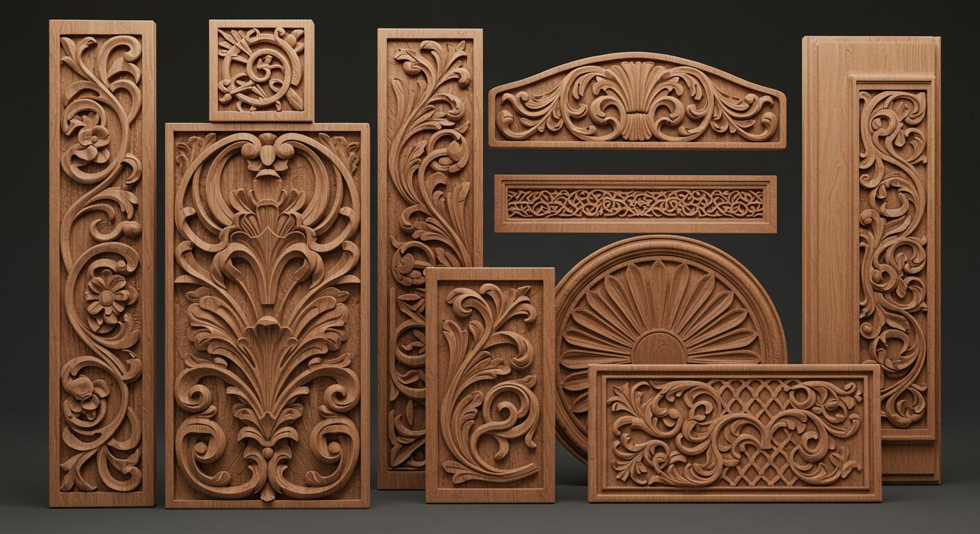 Резные декоративные элементы для дверей Резные декоративные элементы для дверей