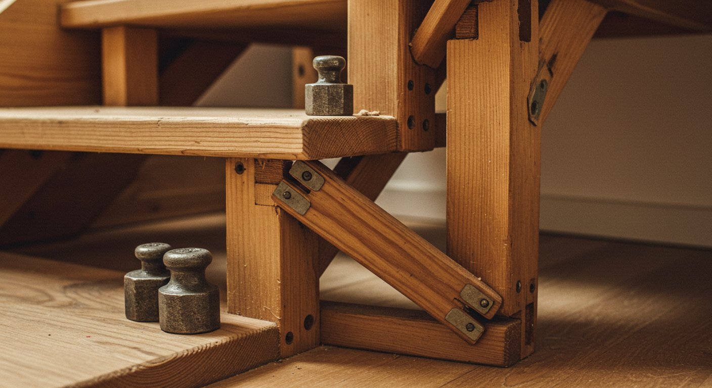 Прочная деревянная лестница