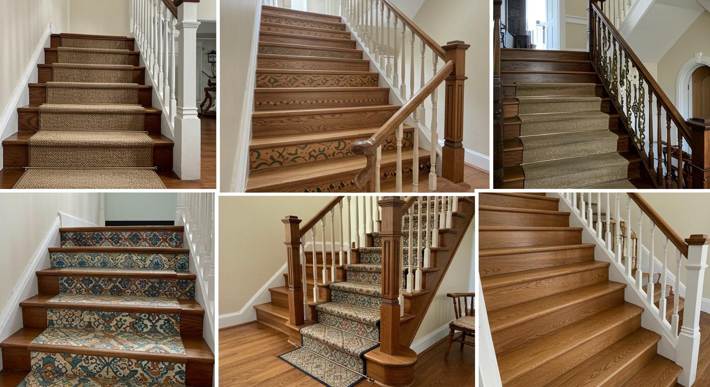 Декорированная деревянная лестница