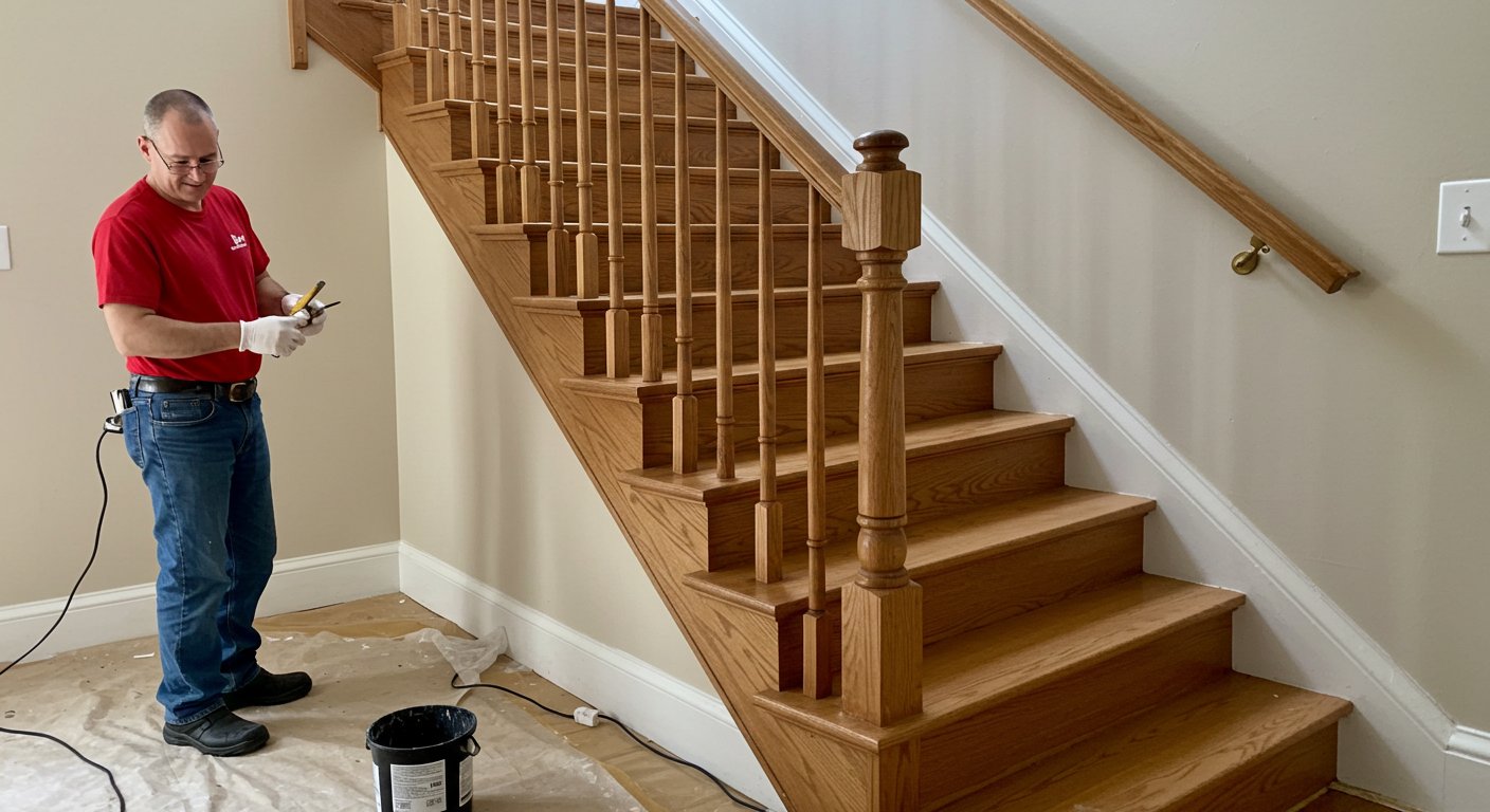 Обновление покрытия деревянной лестницы