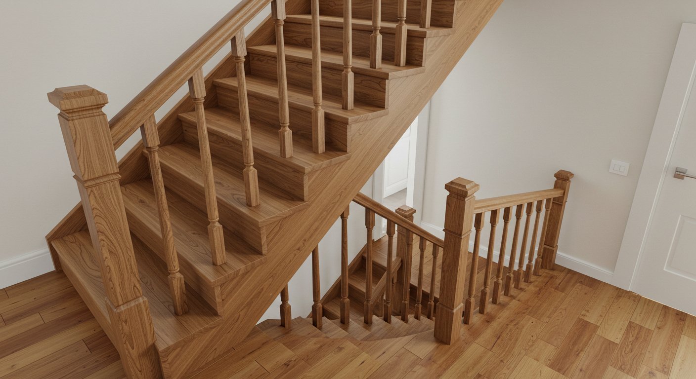 Деревянная лестница с оптимальным углом наклона