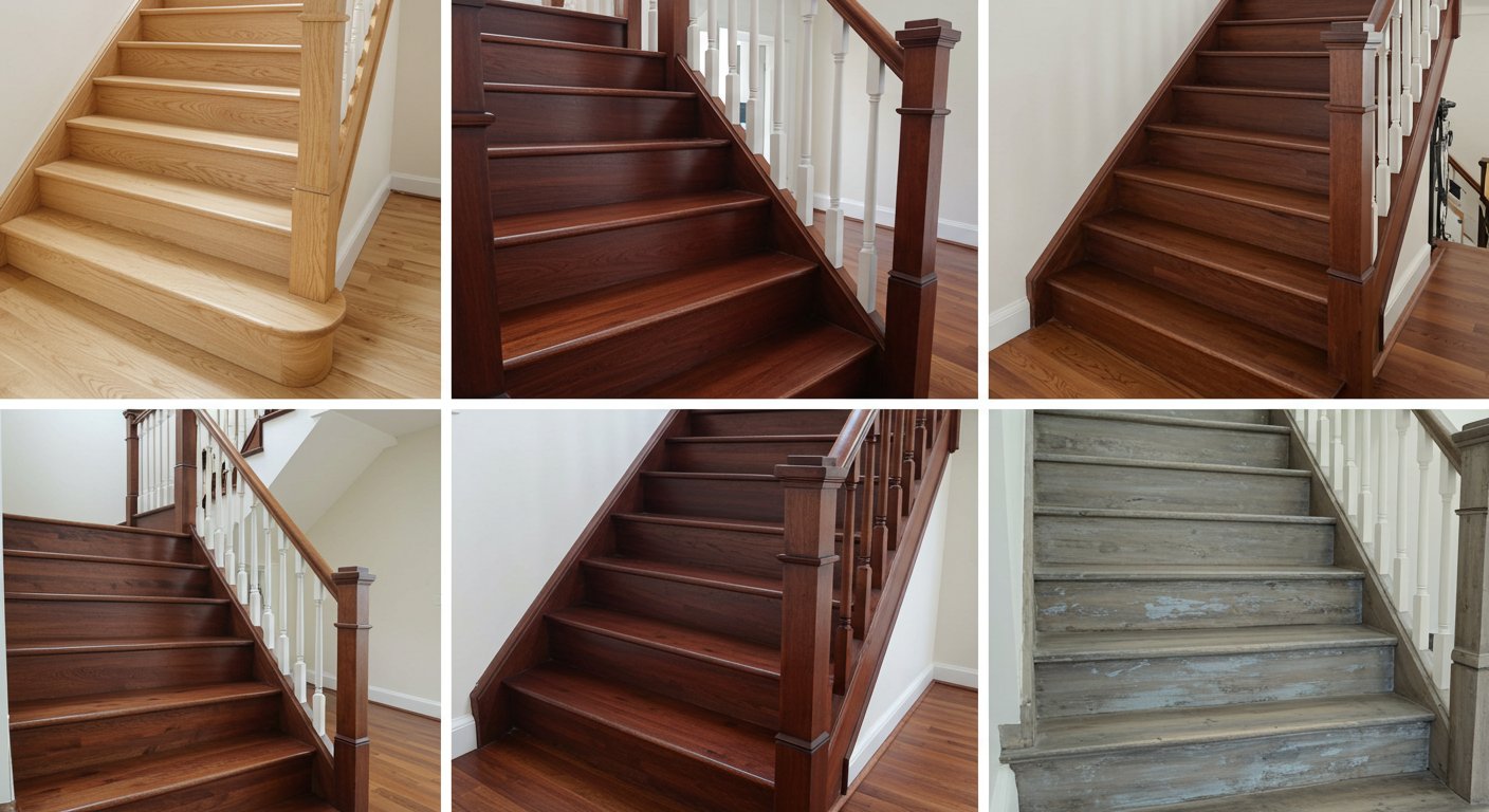 Финишное покрытие деревянной лестницы