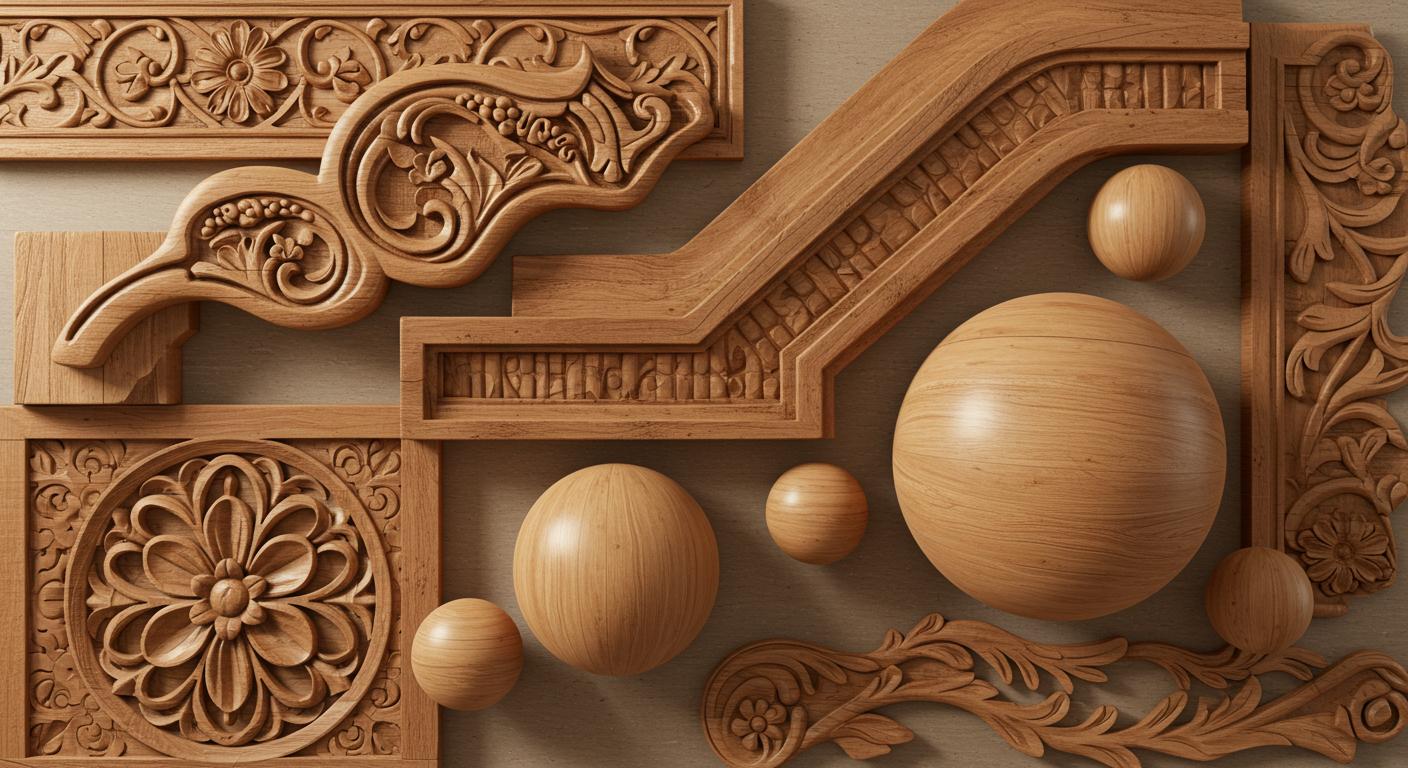 Декоративные элементы из дерева объемные для стен