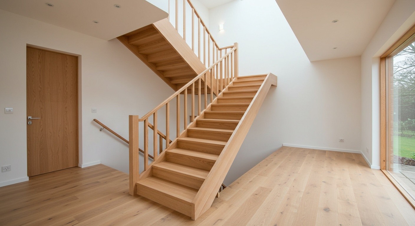 Деревянная лестница в стиле модерн