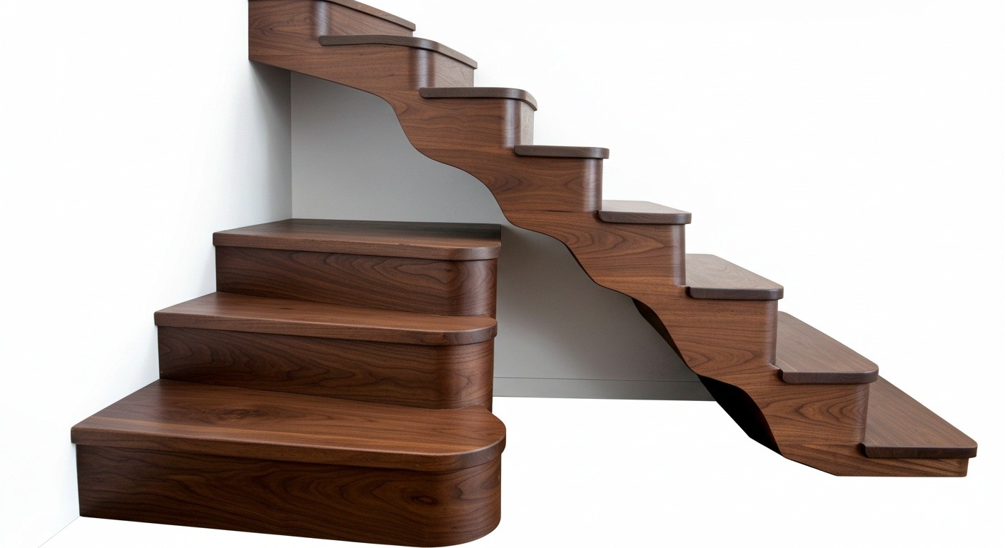 Фигурные ступени для деревянной лестницы