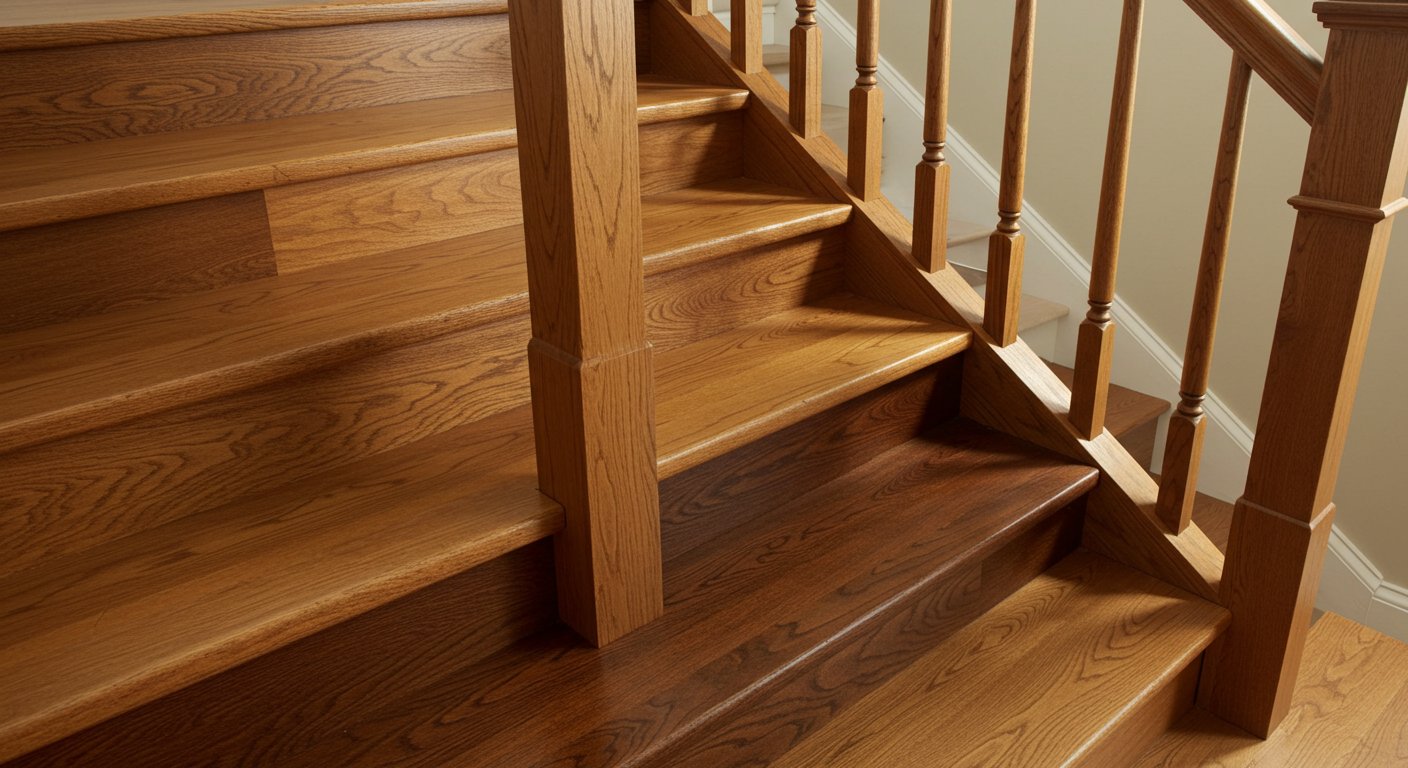 Варианты окрашивания деревянной лестницы Окрашенная деревянная лестница в интерьере