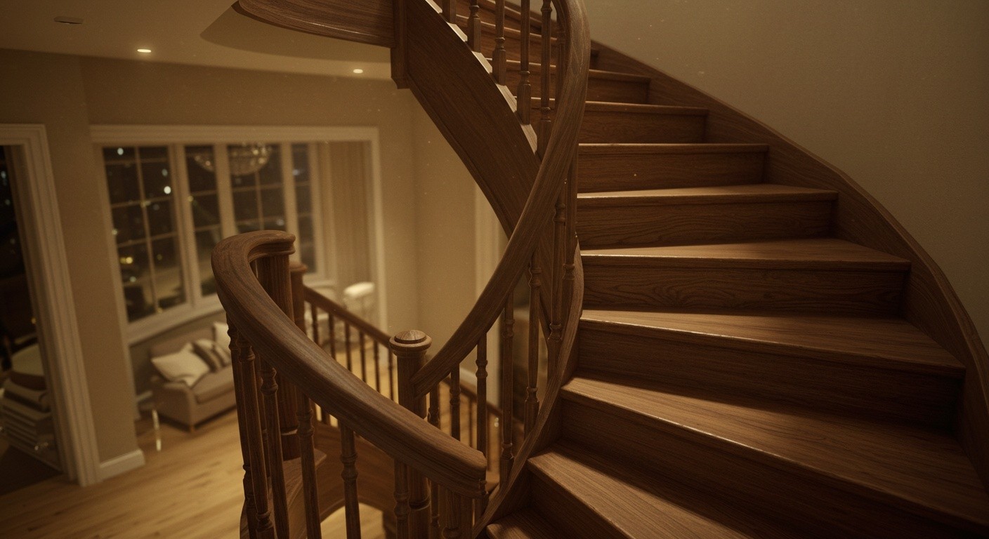 Винтовая лестница из дуба