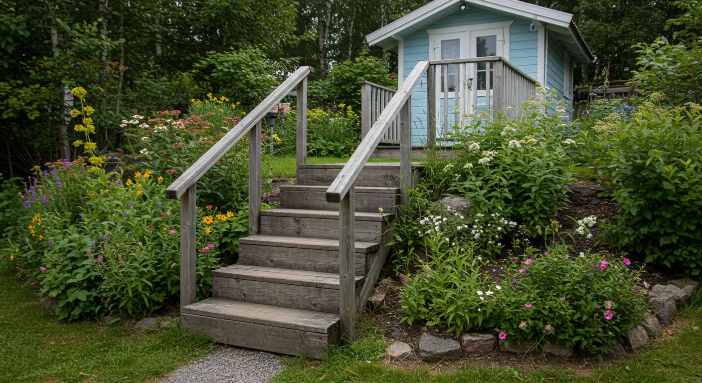 Малые деревянные лестницы для дачи