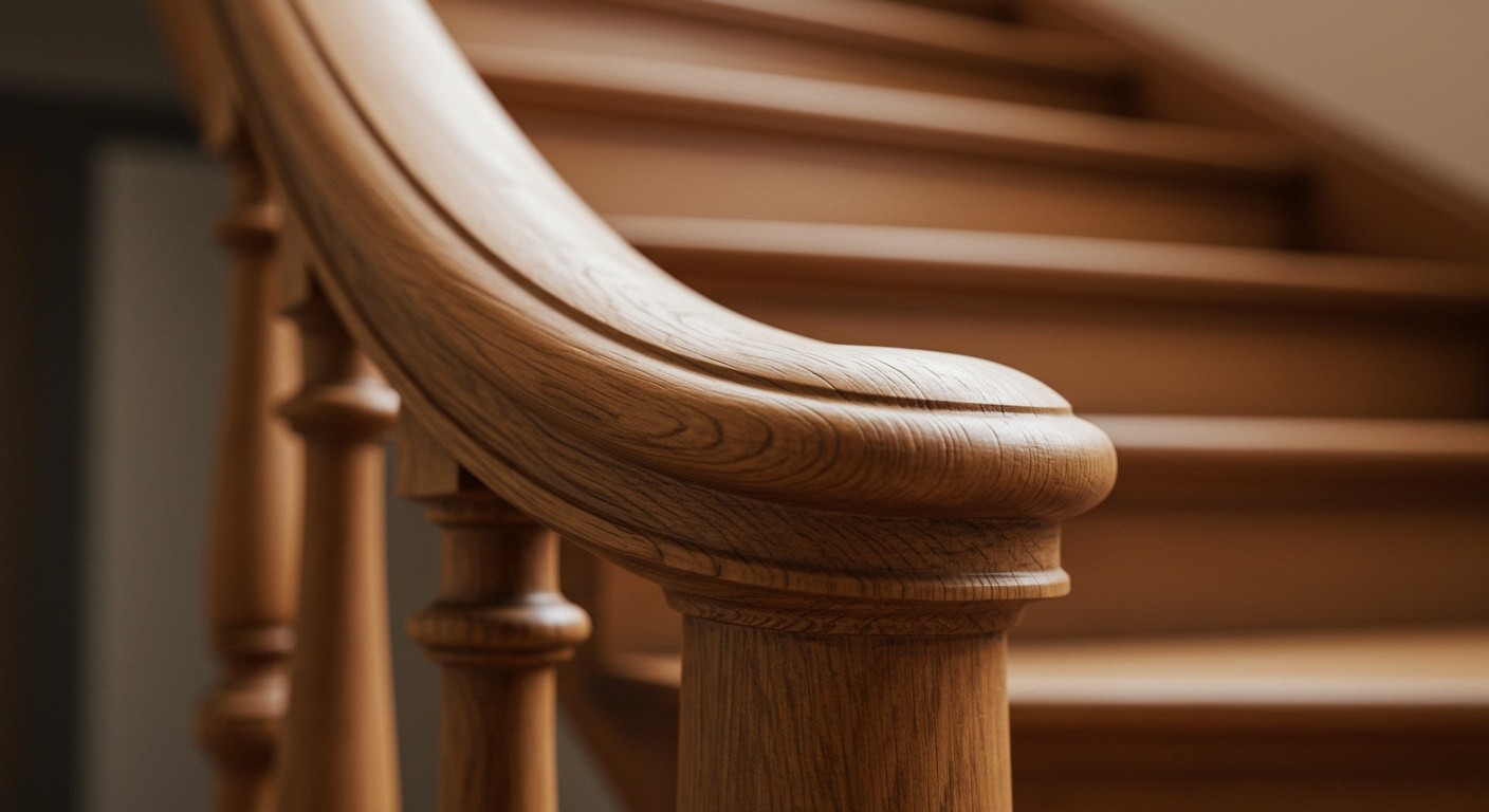 Точеные балясины деревянной лестницы