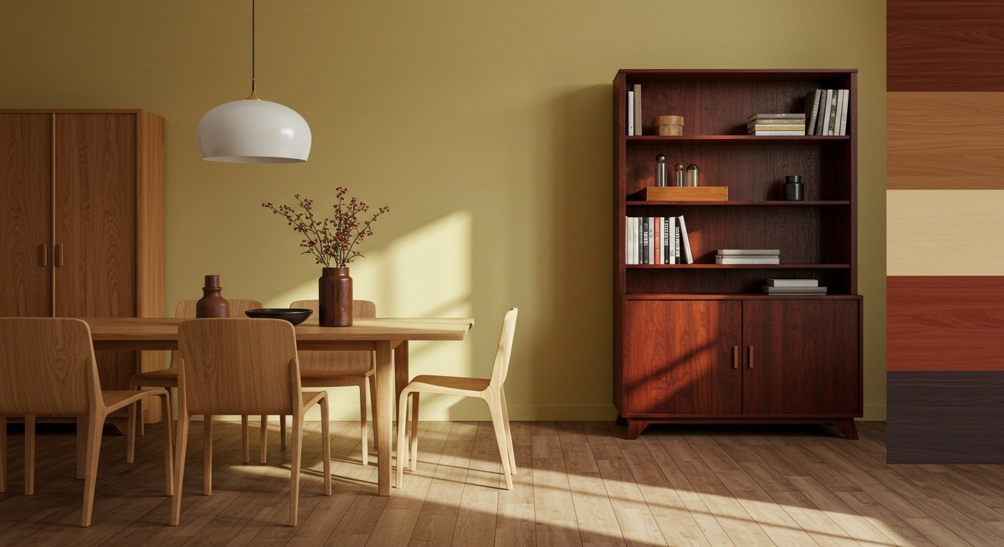 Деревянная лестница с теплым оттенком