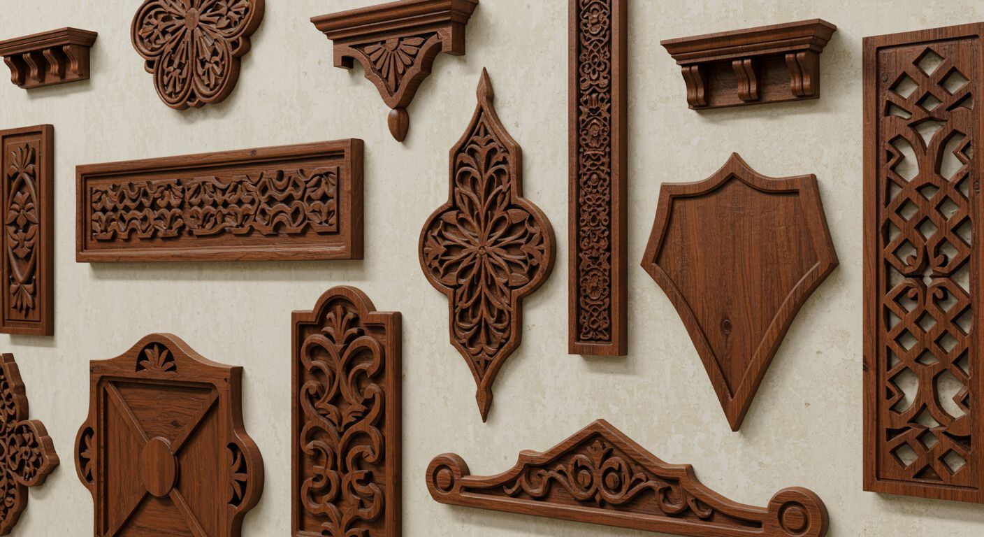 Декоративные элементы из дерева настенные для общественных зданий