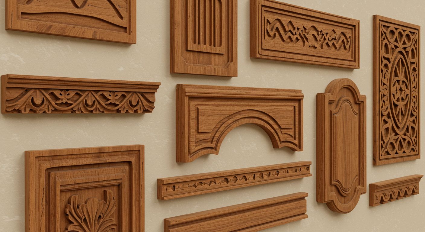 Настенные декоративные элементы из дерева для общественных зданий