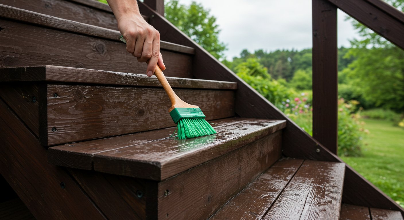 Антисептическая обработка ступеней лестницы