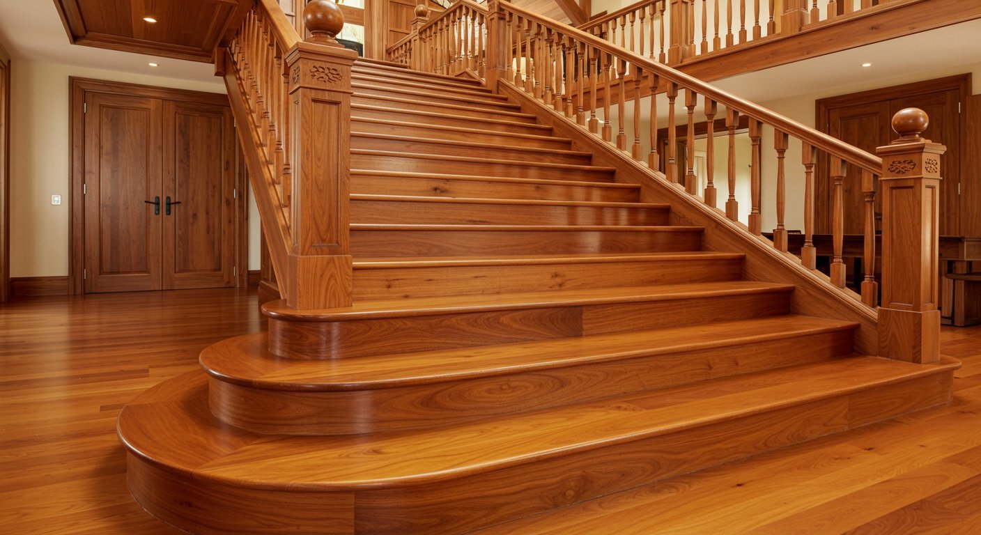 Лестница из ценных пород дерева