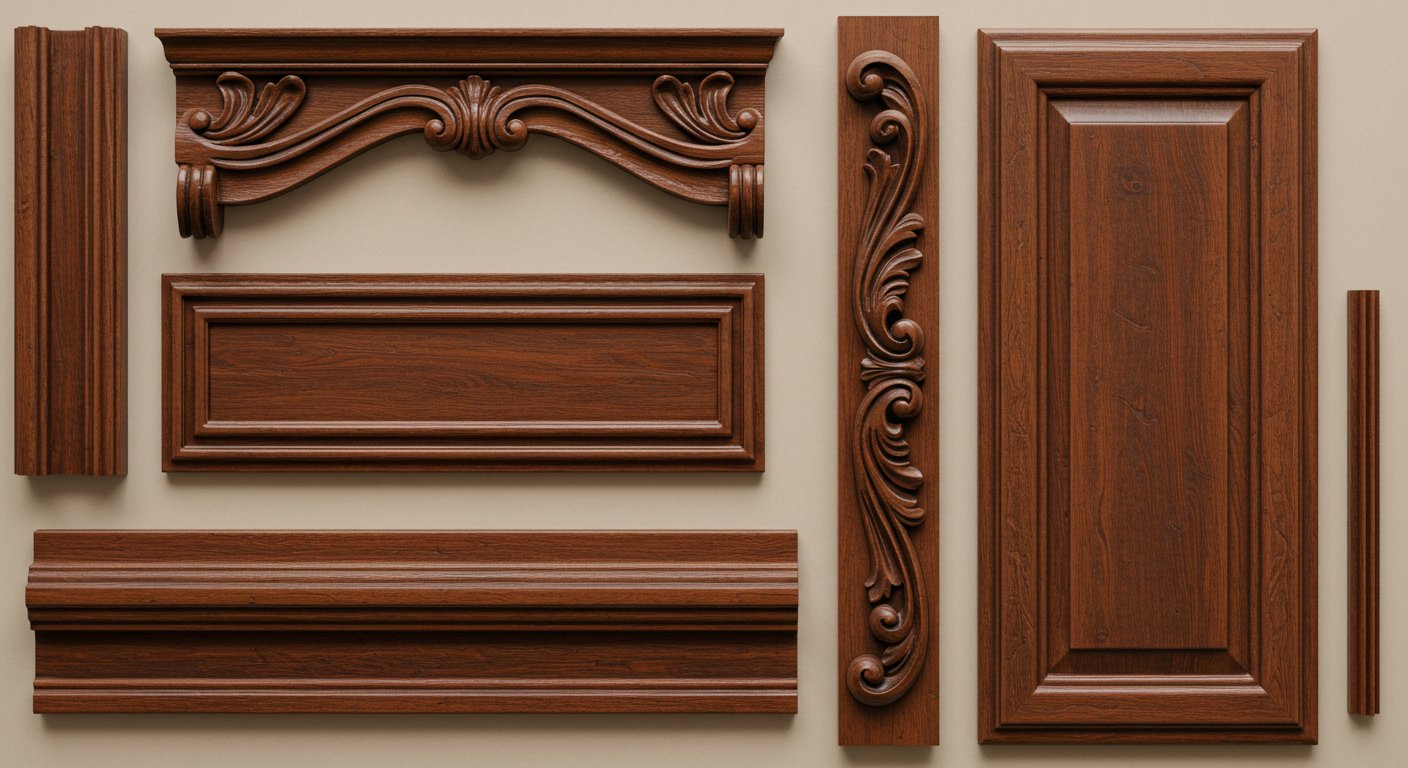 Декоративные элементы из дерева фасадные для дверей