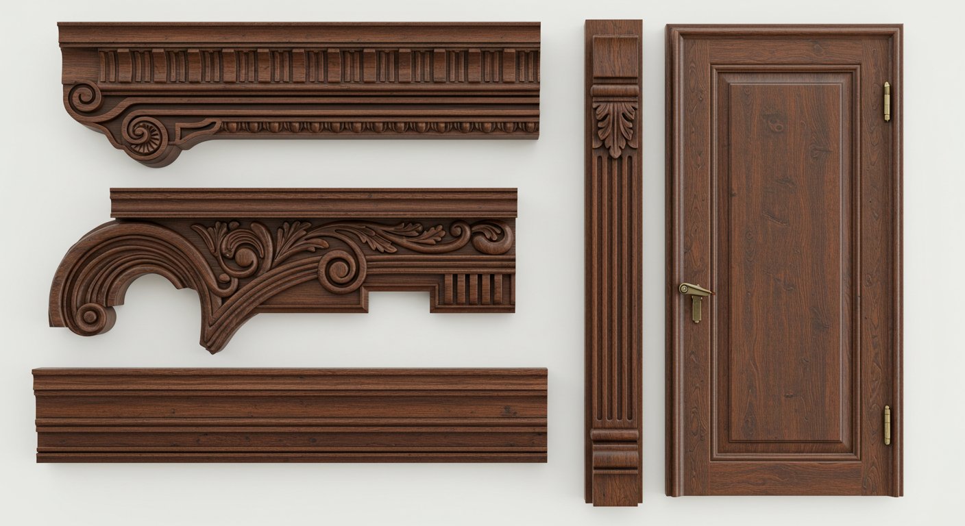 Фасадные деревянные элементы для дверей