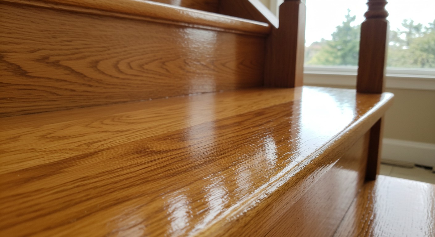 Лестница с современным лакокрасочным покрытием