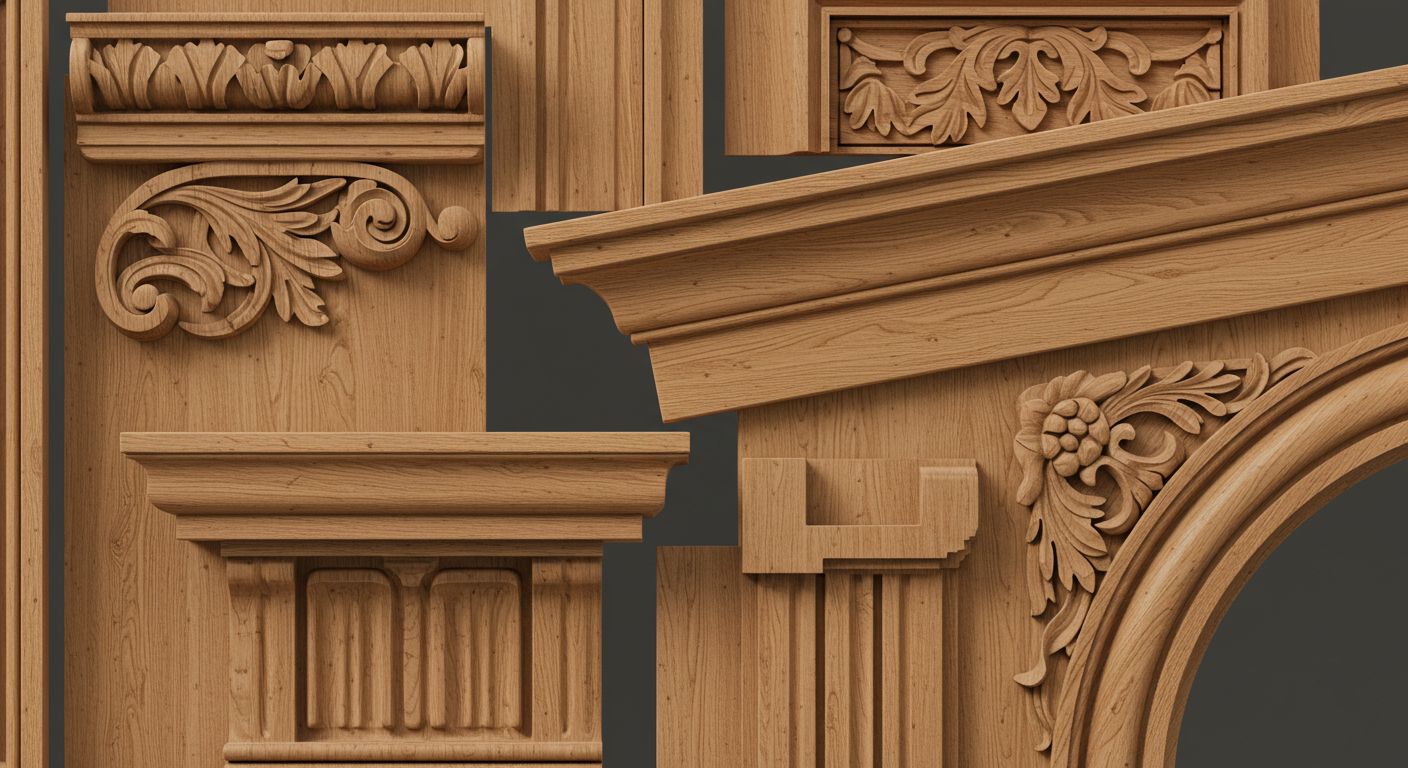 Декоративные элементы из дерева строительные для фасадов