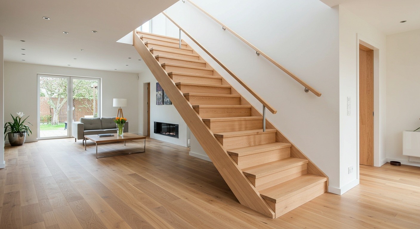 Современная деревянная лестница