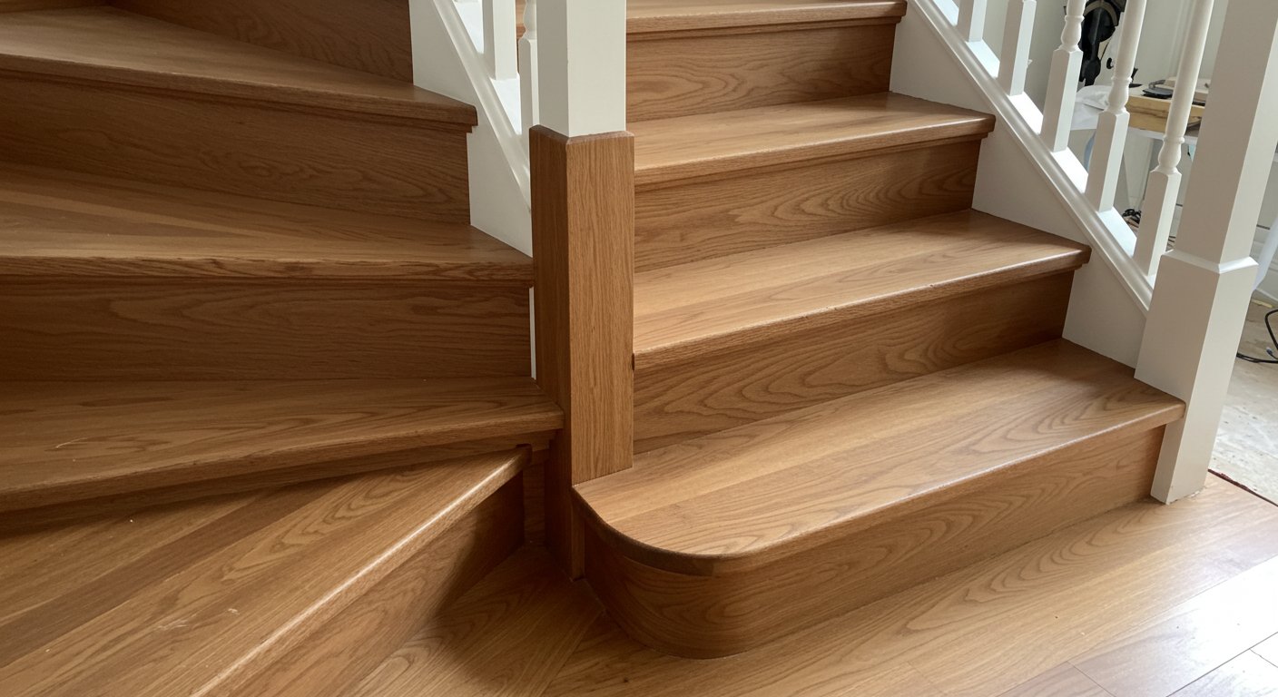 Финишная обработка деревянной лестницы
