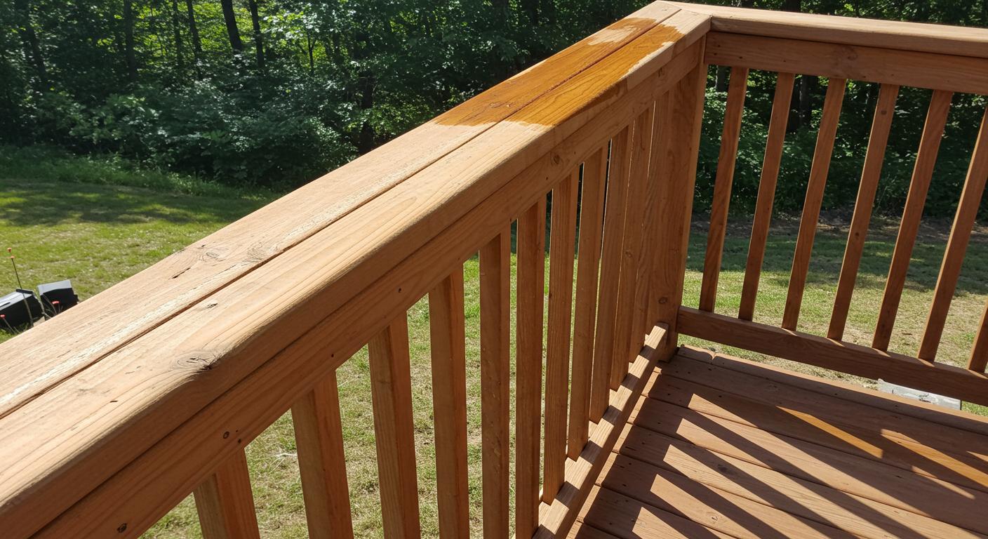 Деревянные перила с защитным покрытием