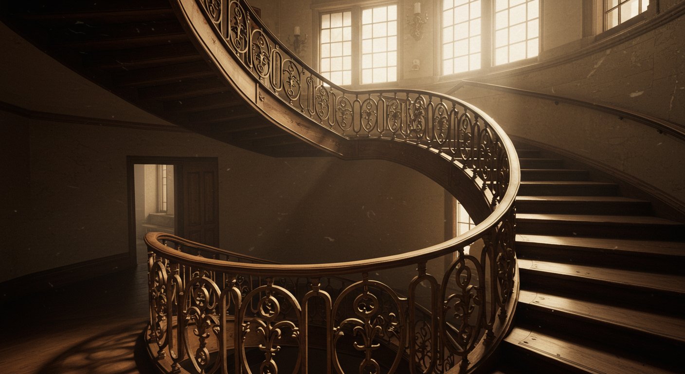 Винтовые лестницы с декоративными коваными перилами
