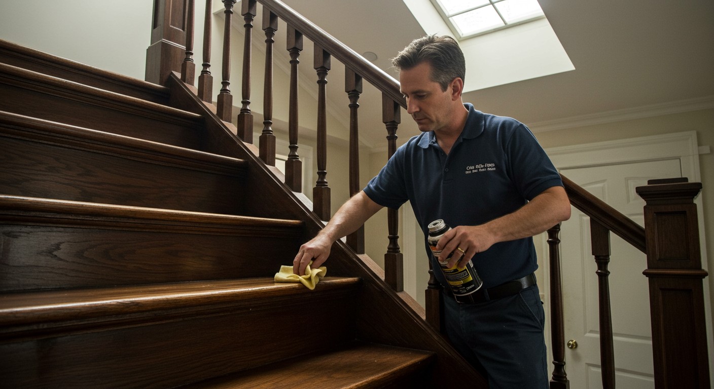 Деревянная лестница с масляным покрытием