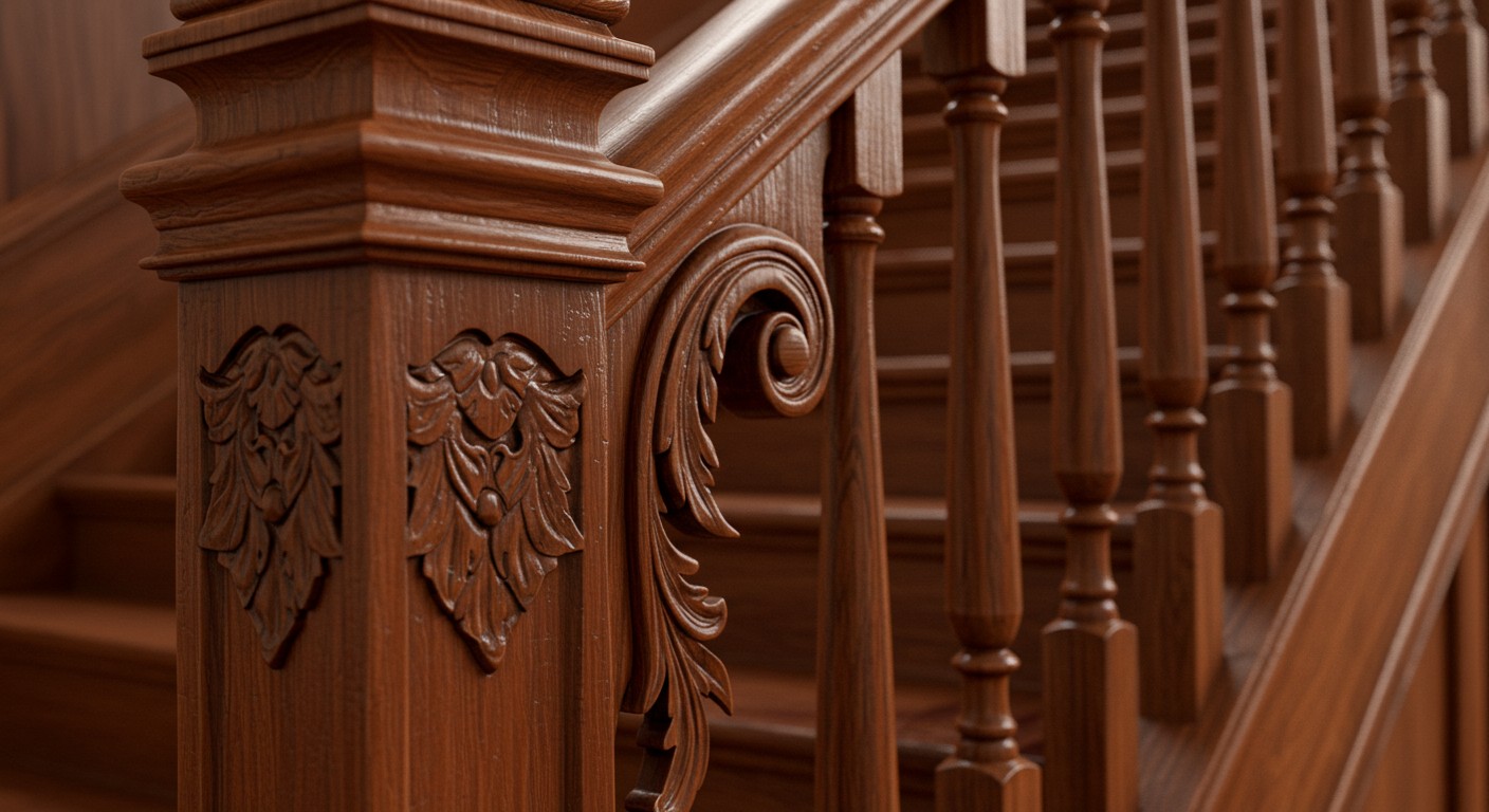 Декоративная отделка деревянной лестницы